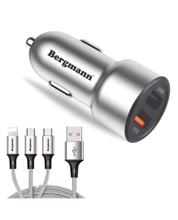 Cargenius XXF 3 | QC3.0 Car Charger with 3-in-1 Micro USB Cable