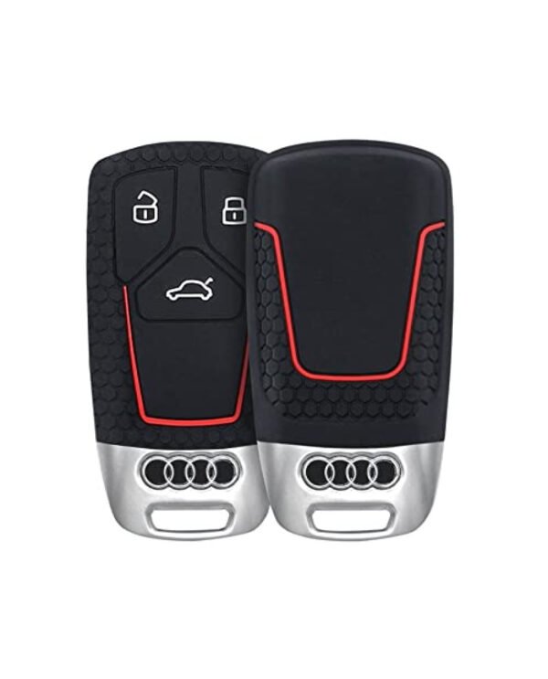 Keycare Silicon Car Key Cover KC47 Fit for Audi A8, QT, RS, TT | Black