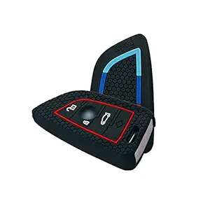 Keycare Silicon Key Cover KC52 Compatible for X1 X2 X3 X5 X6 and 5 Series 2018 7 Series 2017 up 2 Series and 6 Series GT | 4 Button Smart Key T2 | Black