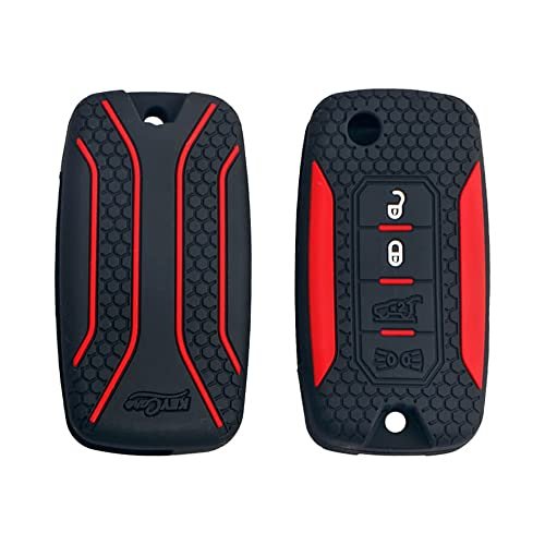 Keycare Silicon key cover KC56 fit for Jeep Compass, Compass Trailhawk, Wrangler | Black