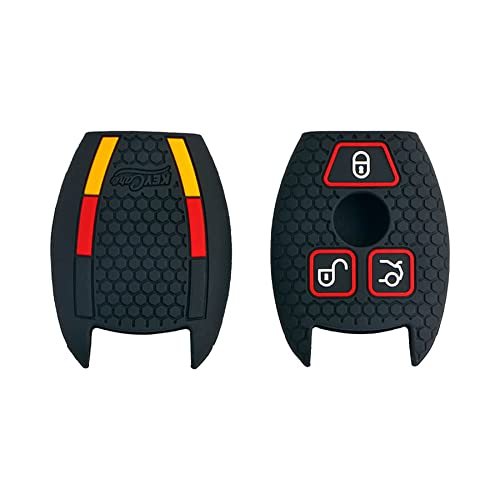Keycare Silicon Car Key Cover KC54 Fit for Mercedes Benz C-Class, GL Series, M-Class, S-Class | Available in Black,Red And Grey Colour