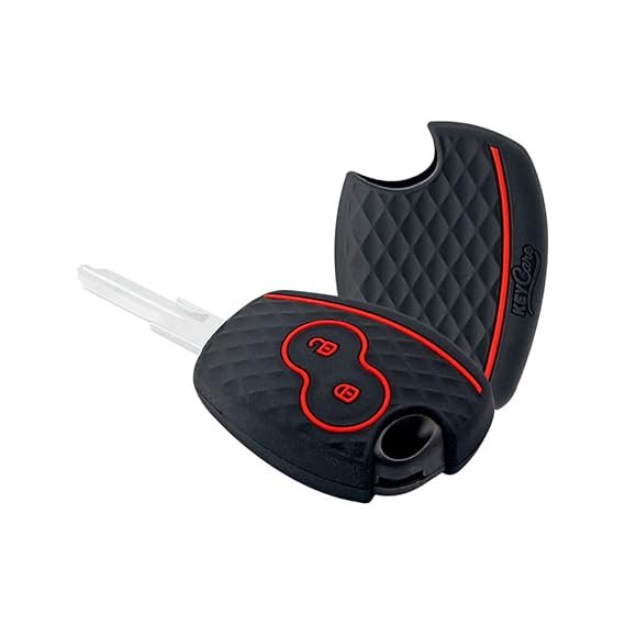 Keycare Silicon Key Cover Compatible for Terrano 2 Button Remote Key KC20 | Available in Black,Brown And Red Colour