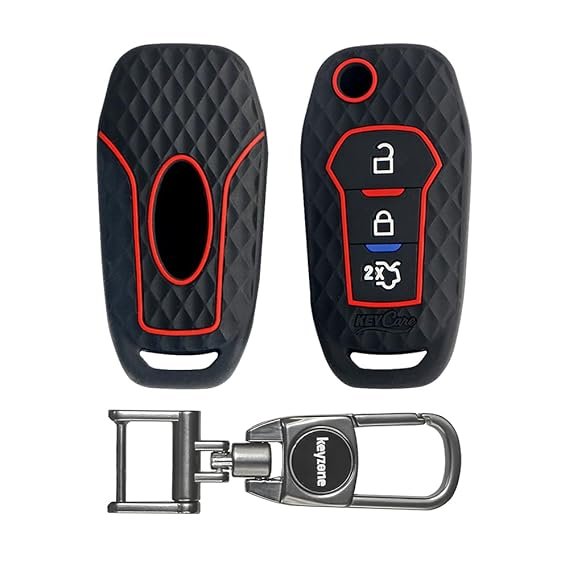 Keycare Silicon Key Cover fit for Ford Figo Aspire/ Endeavour flip Keys KC12 | Available in Black,Blue And Brown Colour
