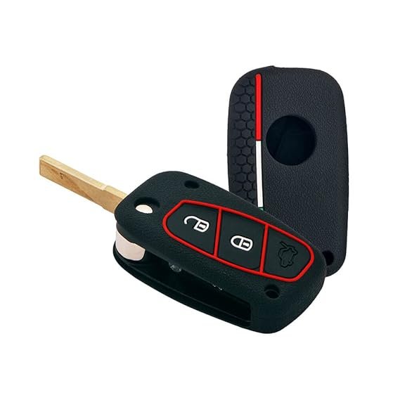 Keycare Silicon Key Cover KC38 fit for Compatible for Linea, Punto, Avventura flip Key | Availbale in Black,Blue and Brown Colour