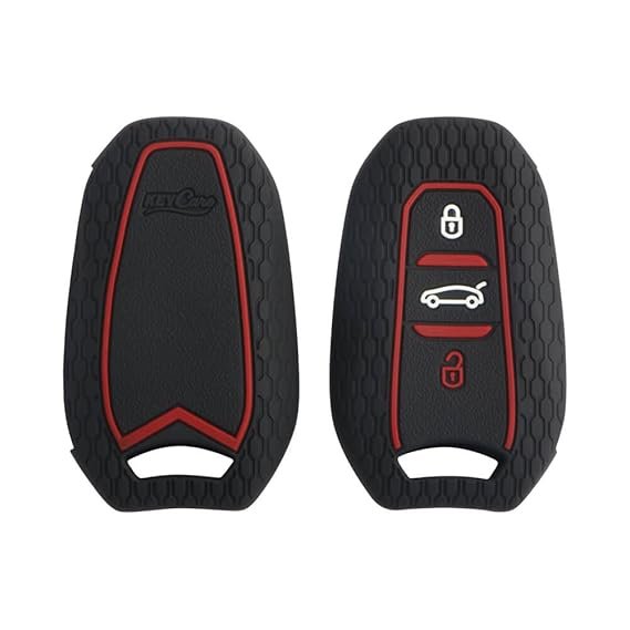Keycare Silicon key cover fit for Citroen C5 Aircross 3 button smart key KC66 | Black