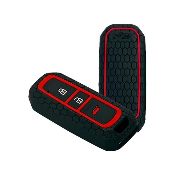 Keycare Silicon key cover KC36 fit for MG Hector 3 button smart key | Black