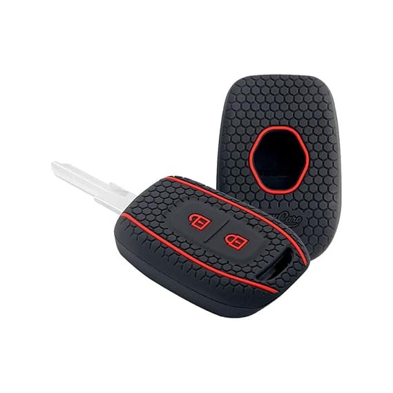 Keycare Silicon Key Cover for Renault Kwid, Duster, Triber KC 17 | Available in Black,Red And Brown Colour