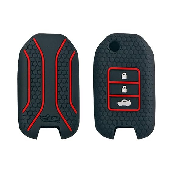 Keycare Silicon Key Cover KC50 Compatible for City, WR-V flip Key | Available in Black,Red And Grey Colour