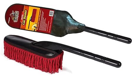 Gladiator Sparkle Wax-Baked Car & Bike Duster | Soft Cotton Fibres | Wooden Handle | Scratch-Free | Carry Case | Bergmann BCD-04